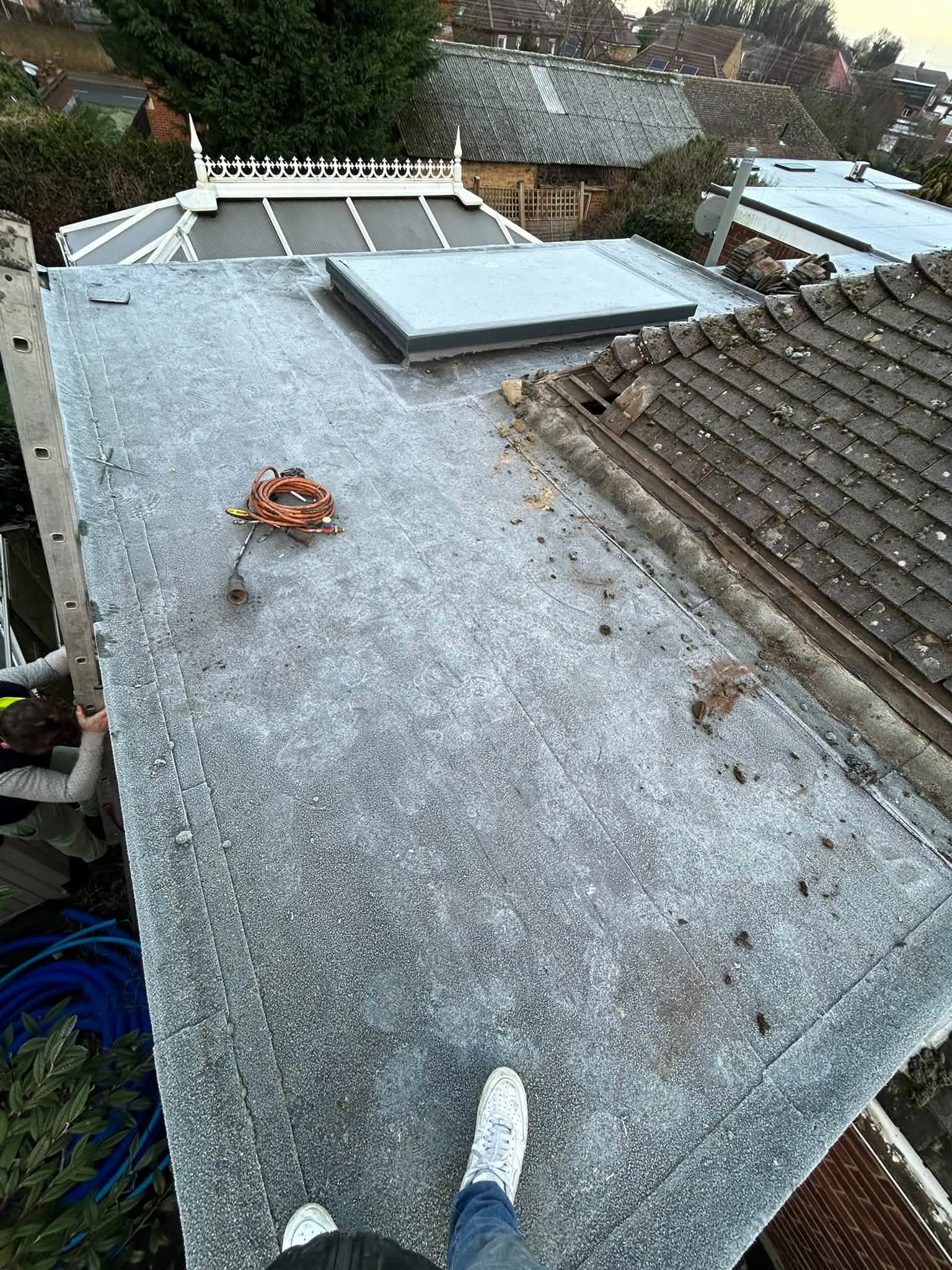 Flat roof works in progress